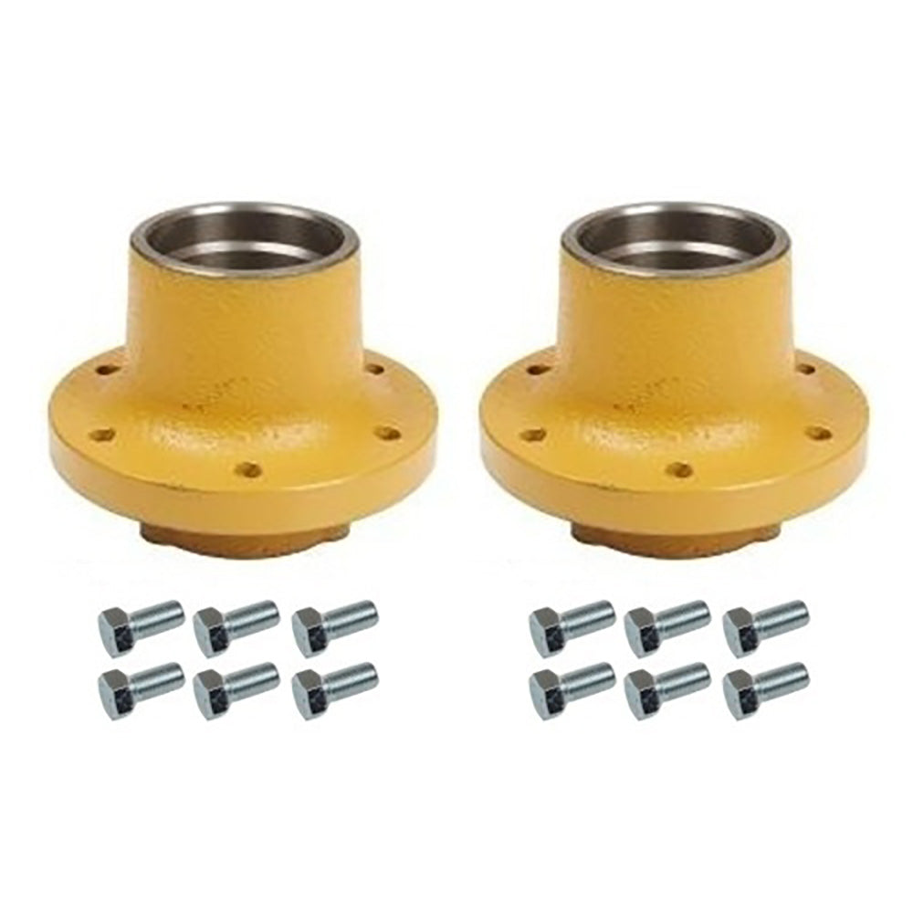 R48763W-BOLTS_x2 Qty 2: Front Wheel Hub with 6 Bolts Fits Massey Ferguson 1080