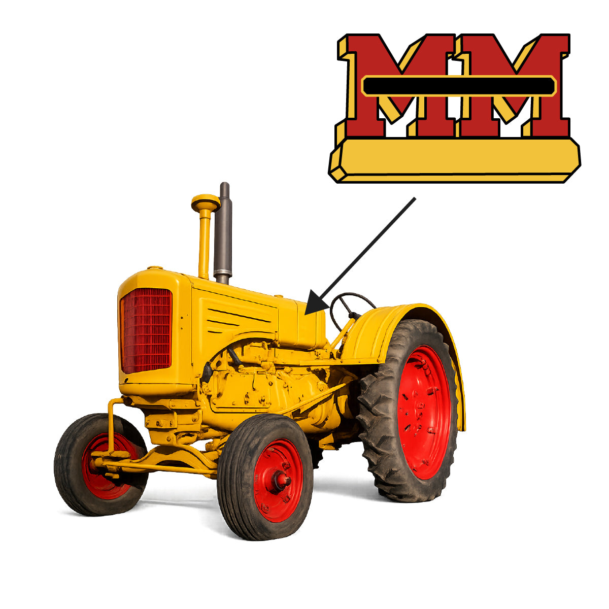 4x7-VINYL MM Logo Decal Fits Minneapolis-Moline Models