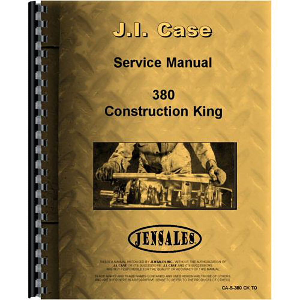 Service Manual Fits Case 380 Tractor