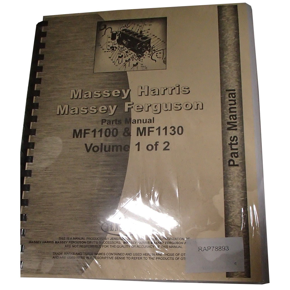 Parts Manual Fits Massey Ferguson 1100 Tractor