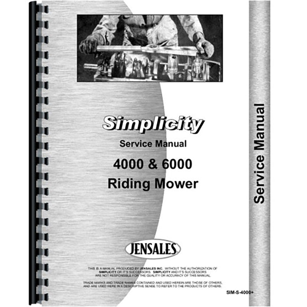 Simplicity 6010 Lawn & Garden Tractor Service Manual Chassis Only