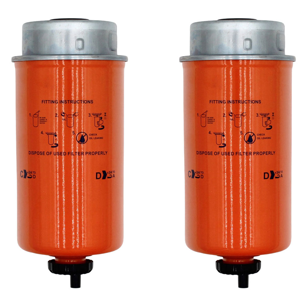 2 Fuel Filters Fits John Deere C230 C240 C440 R230 S540 S550 T550 RE522878