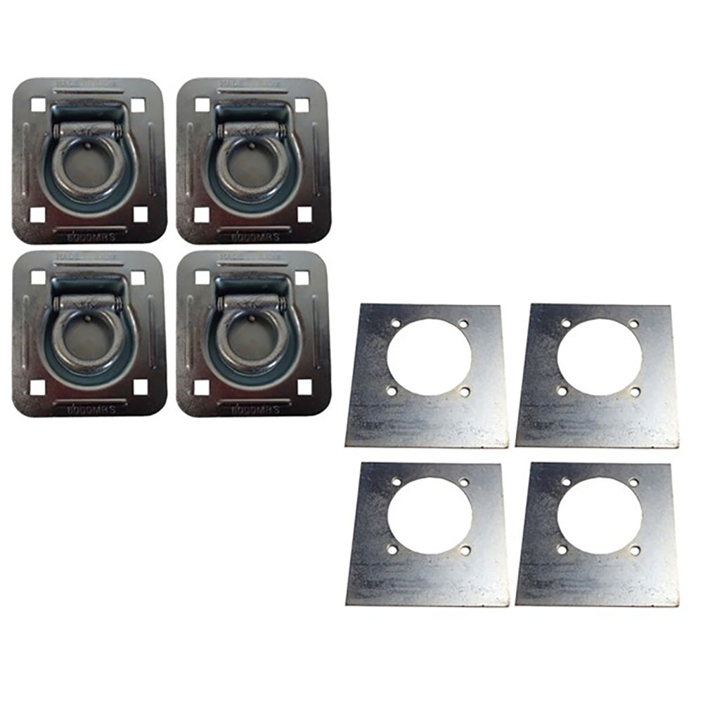 4 Recessed Floor D Rings w Backing Plate Enclosed Trailer Cargo Trailer Tie Down