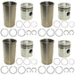 (4) Early Piston Liner Kits 4.250" Bore Fits John Deere Tractors RE23173