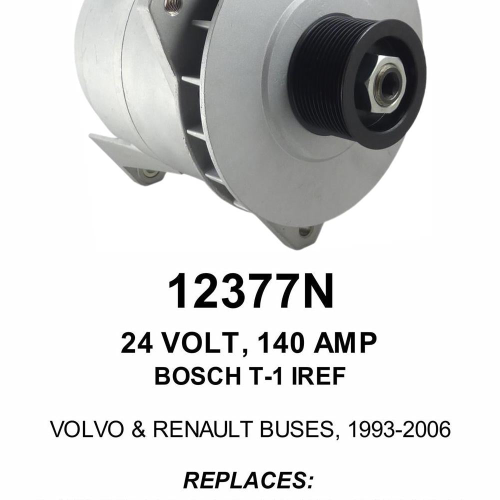 Alternator — BOSCH T-1 24V 140A R/H Fits John Deere Replaces ROM12377N-USA