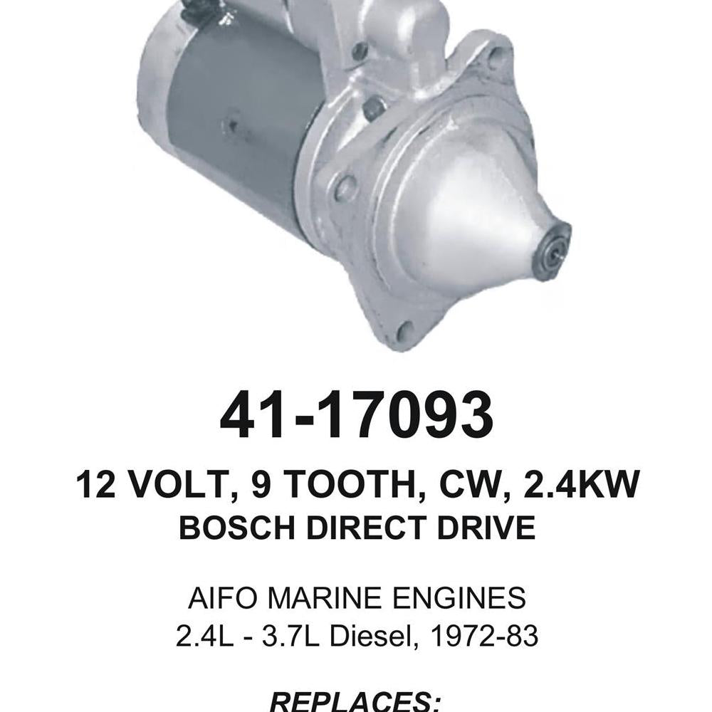 Starter — BOSCH STR 12V 2.4KW 9T CW Fits IVECO Replaces 5003332694728682