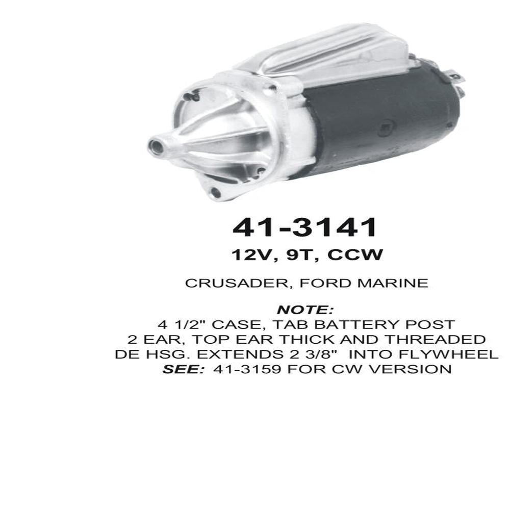 Starter — " FORD 4.5"" 9T CCW" Fits OMC Replaces ROM3141N-USA
