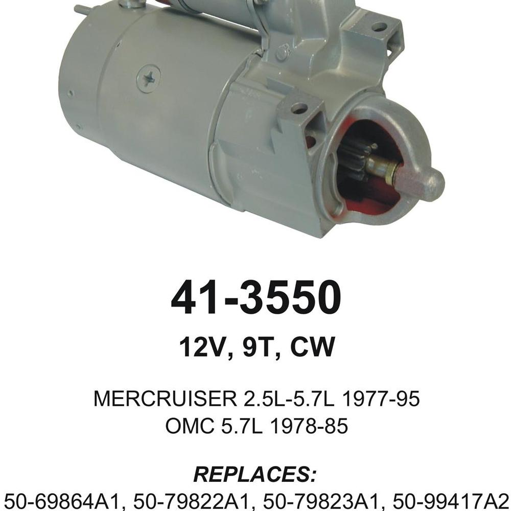 Starter — 10MT-HT 9T CW MARINE Fits Mercruiser Replaces ROM3550N-USA