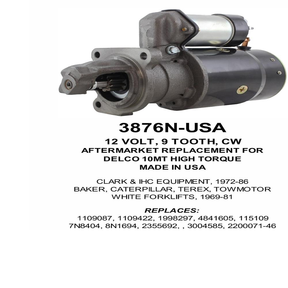 Starter — 10MT-HT 12V 9T CW WET Fits Caterpillar Replaces 7N84048N1694