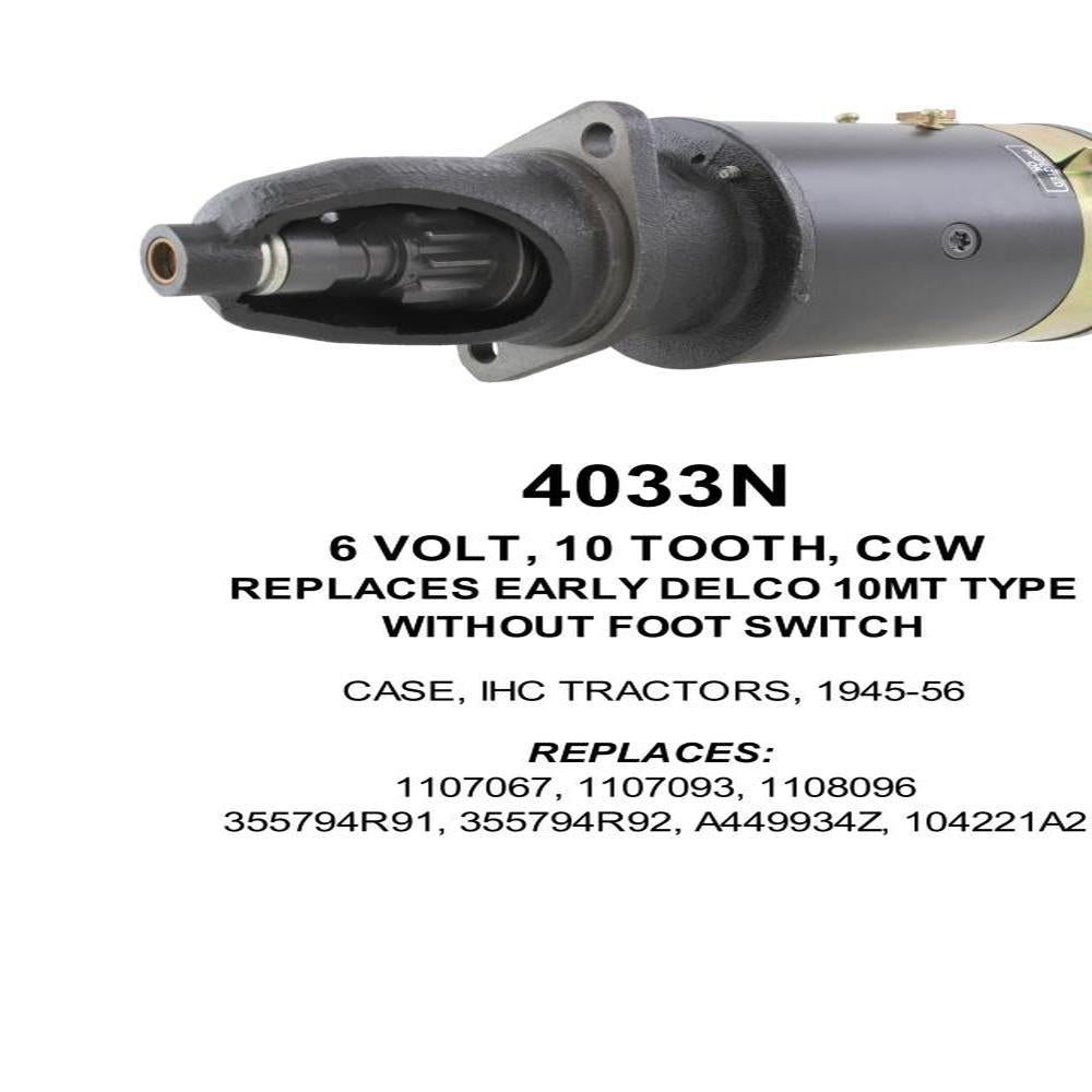 Starter — 10MTE H/T 6V 10T CCW Fits International Replaces ROM4033N-USA
