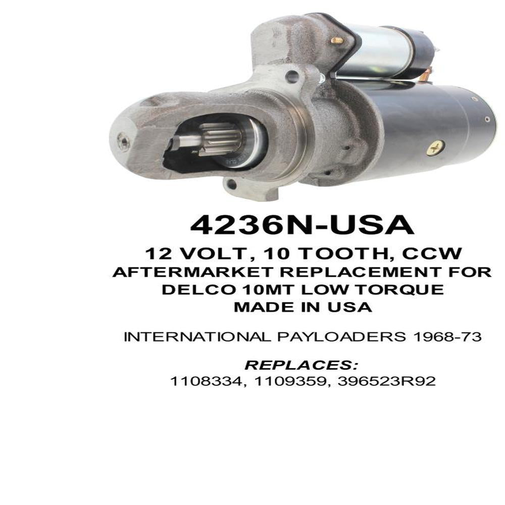 Starter — 10MT-HT 12V 10T CCW Fits Case IH Replaces ROM4236N-USA