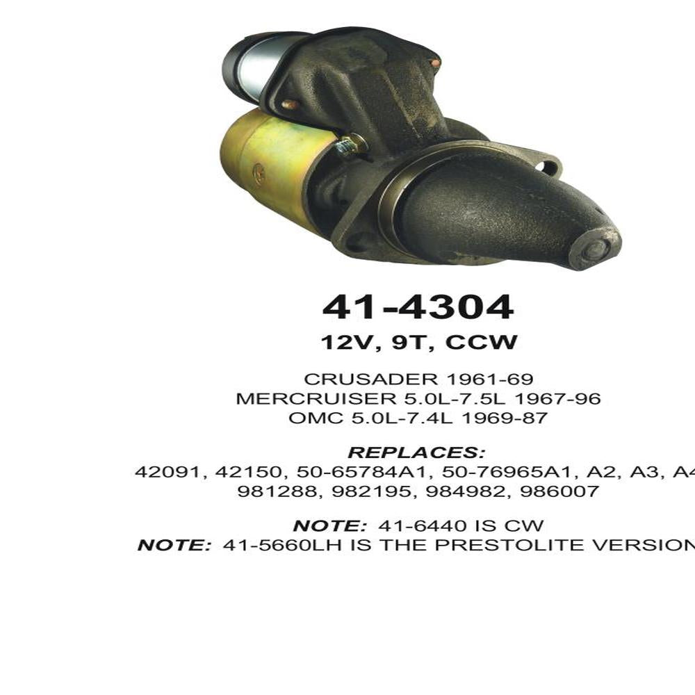 Starter — 10MT-HT 9T CCW MARINE Fits Crusader Replaces 4209142150