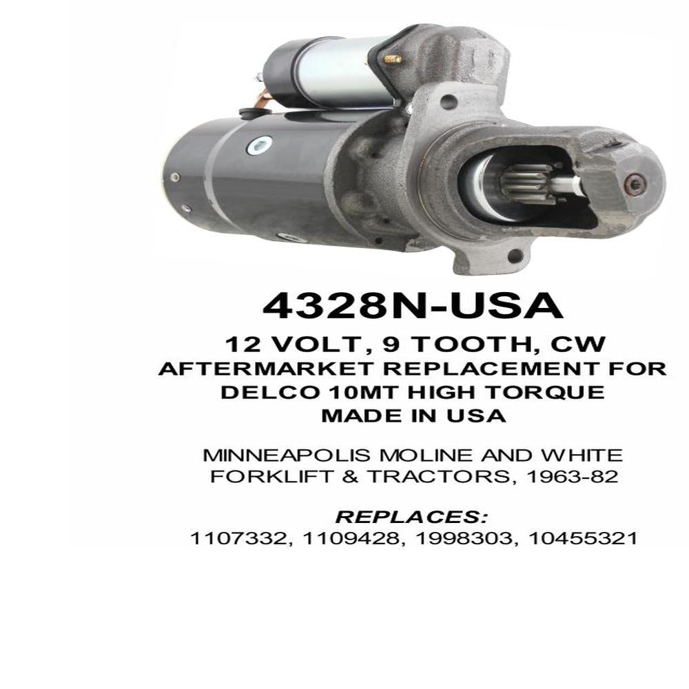 Starter — 10MT-HT 12V 9T CW Fits White Replaces ROM4328N-USA