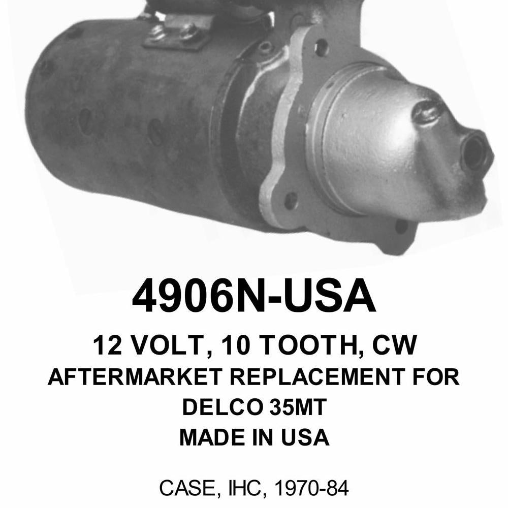 Starter — 35MT 12V 10T CW SAE1 Fits Case IH Replaces ROM4906N-USA