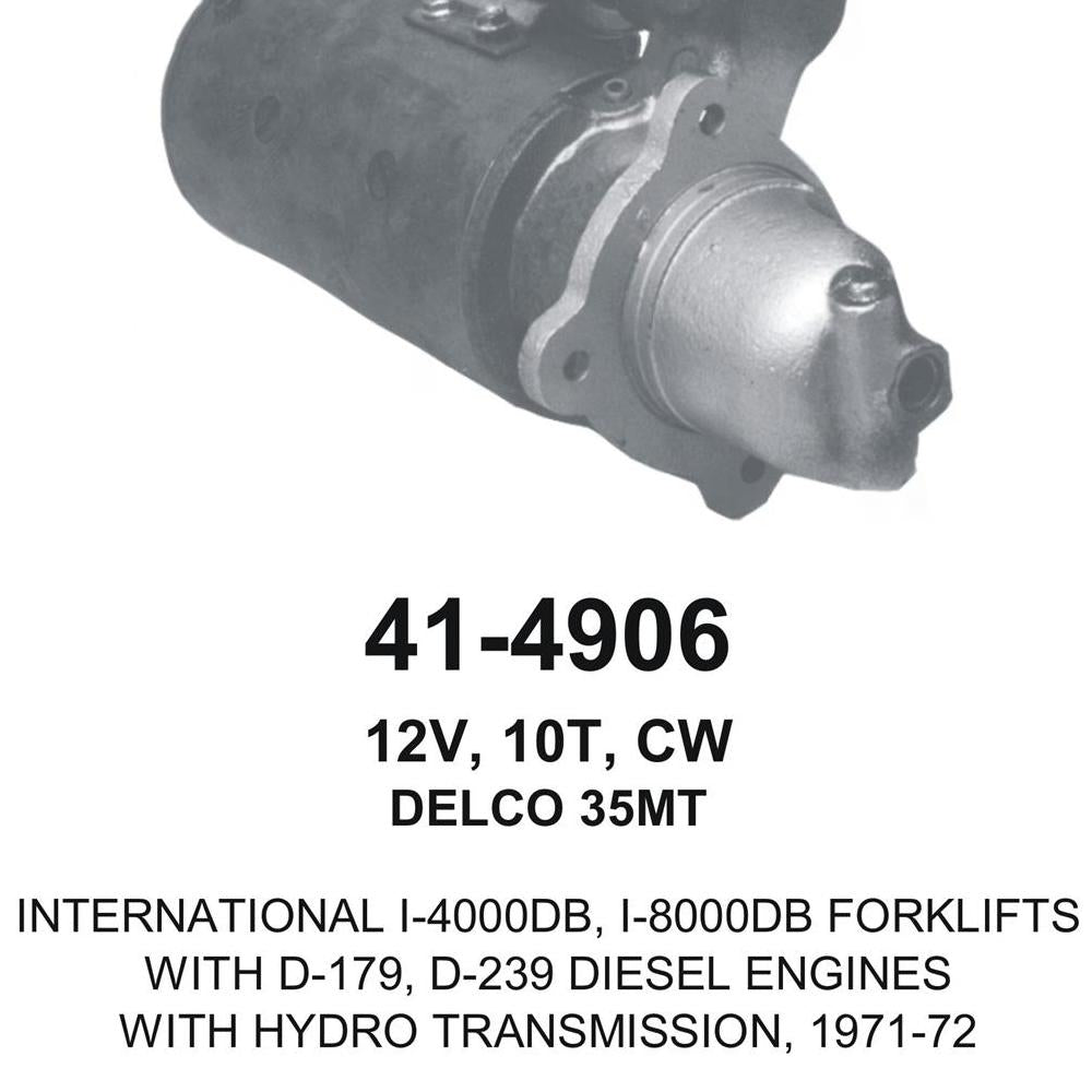 Starter — 35MT 12V 10T CW SAE1 Fits International Replaces ROM4906N-USA
