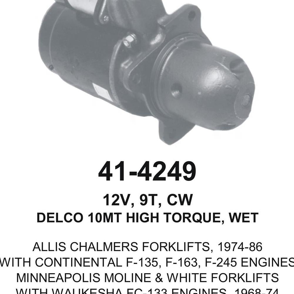 Starter — N- 10MT-HT 12V 9T WET Fits Allis Chalmers Replaces ROM6178N-USA