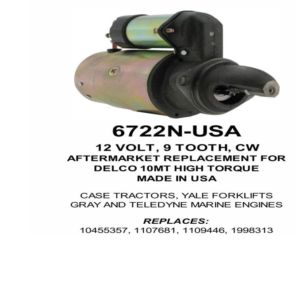 Starter — 10MT-HT 12V 9T YALE Fits GMC Replaces ROM6722N-USA