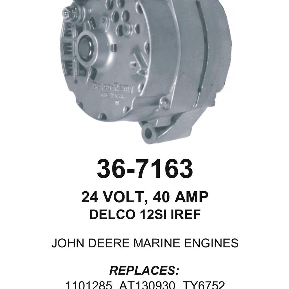 Alternator — 12SI 24V 40A SE W/R TERM Fits John Deere Replaces AT130930TY6752