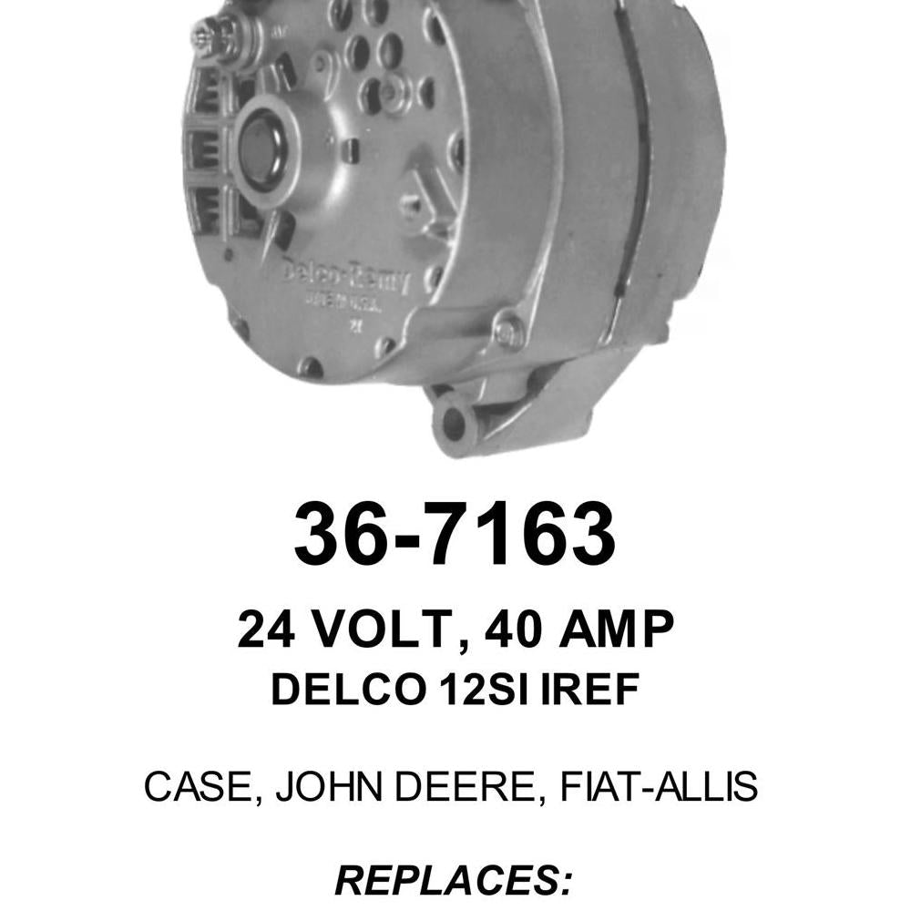 Alternator — 12SI 24V 40A SE W/R TERM Fits Allis Chalmers Replaces ROM7163N-USA