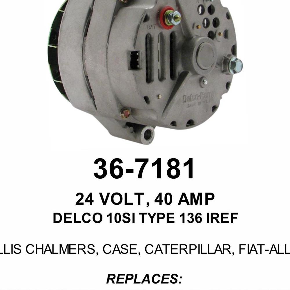 Alternator — DELCO 10SI-136 24V 40A SE Fits Caterpillar