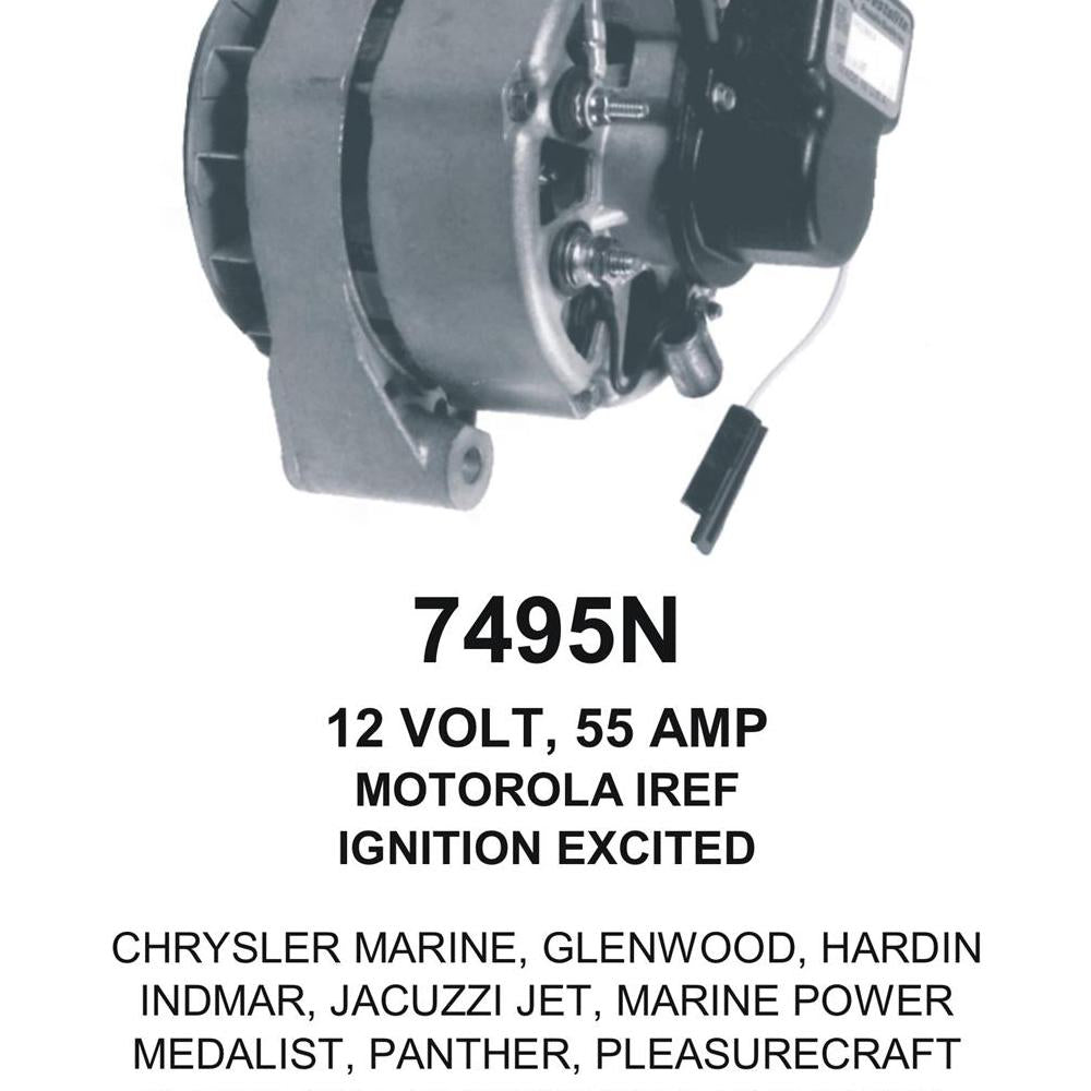 Alternator — MOT IREF 12V 51A MARINE Fits Indmar Replaces ROM7495N-USA