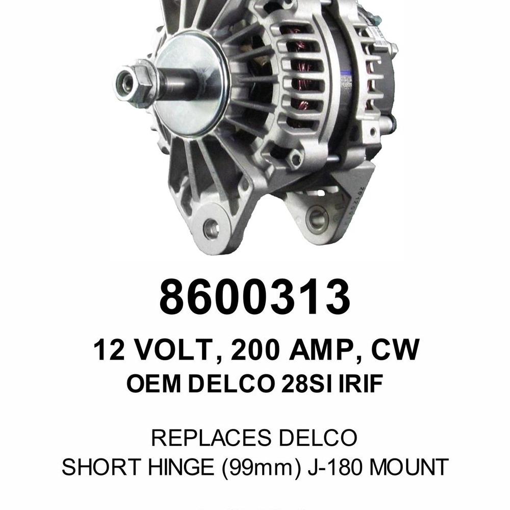 Alternator — 28SI 12V 200A J180 Fits Ford Replaces ROM8743N-USA
