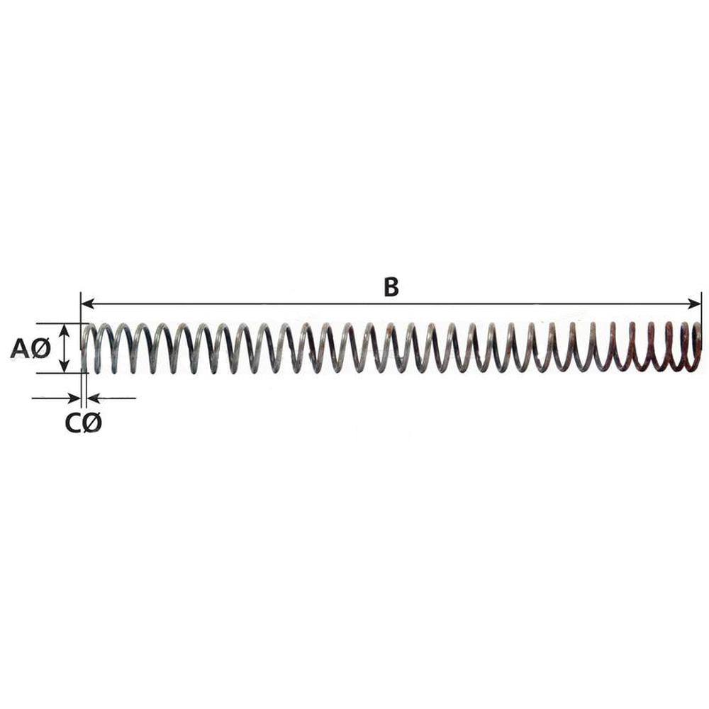 S.11869 Compression Spring, Spring mm25mm, Wire 3.25mm, Length: 150mm.