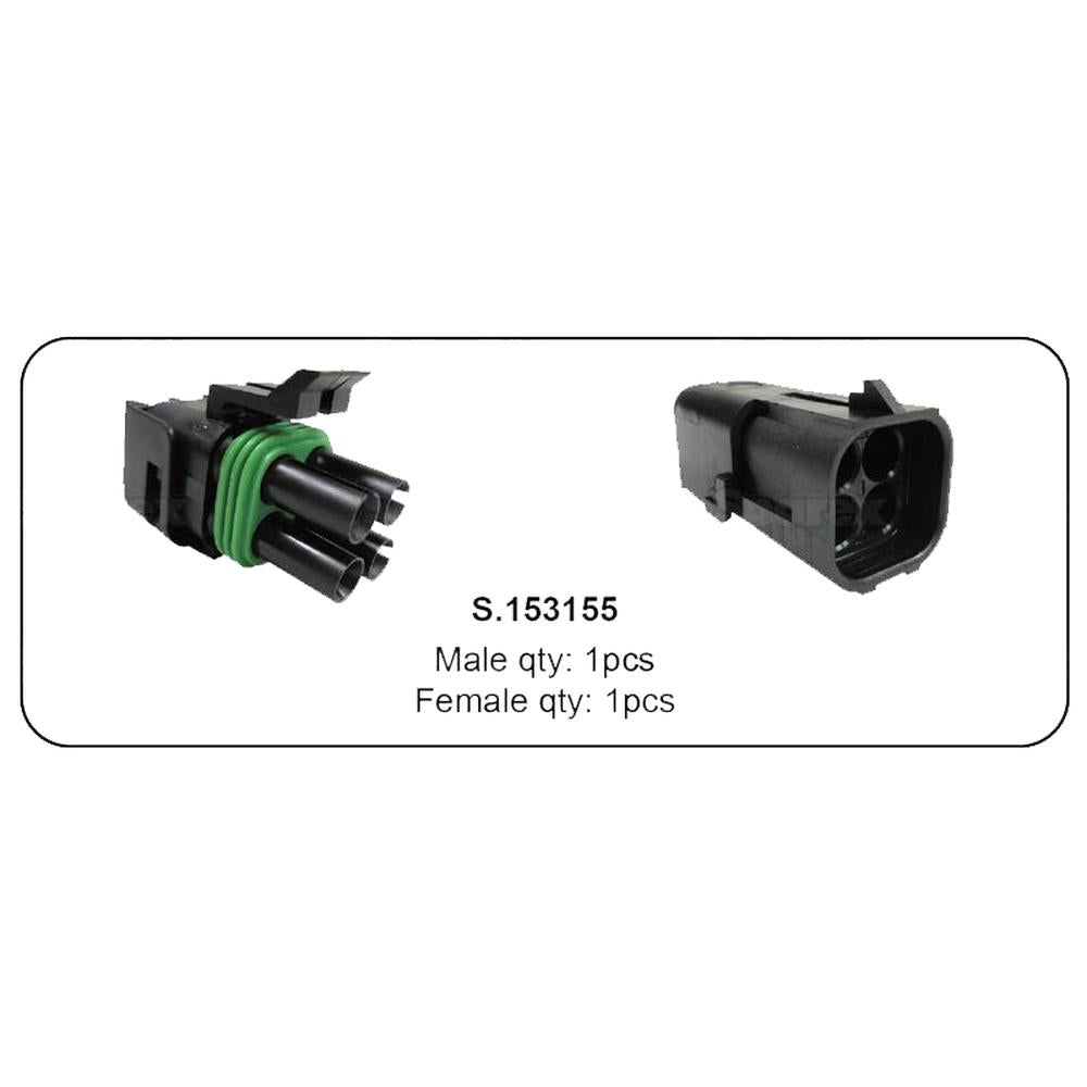 S.153155 Delphi Weather Pack 4-Pole (pin type) Refill, 1 pc. Male & 1 pc. Female