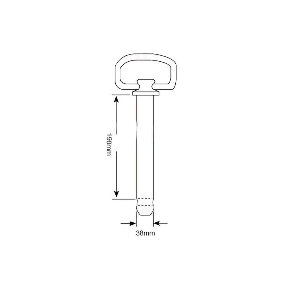 S.15360 Hitch Pin with Chain & Linch Pin, Pin 1 1/2'', Working length: 7 1/2''.