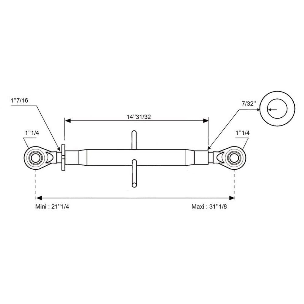 S.16840 Top Link Superlink (Fits CAT.3/3) Ball and Ball, Min mm 540 Fits White O