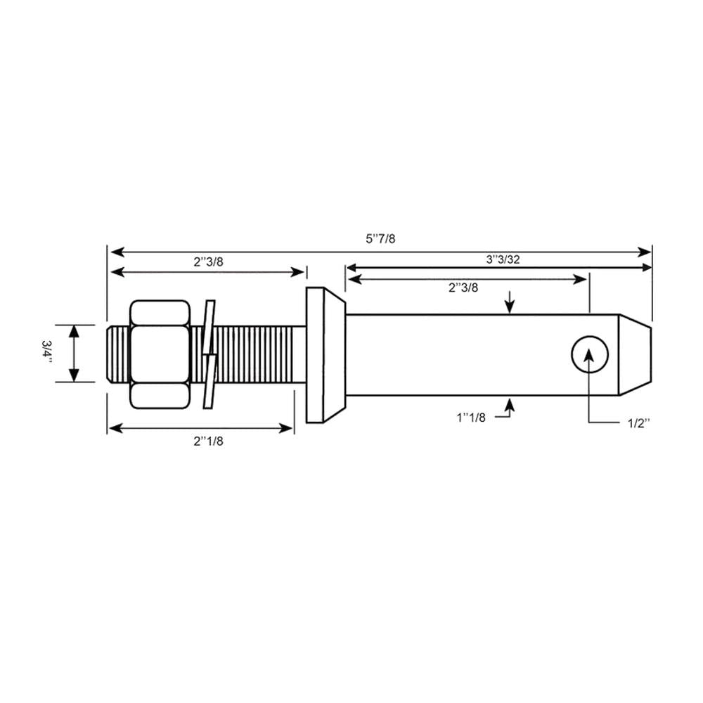 S.197 Lower Link Implement Mounting Pin (Fits CAT. 2)