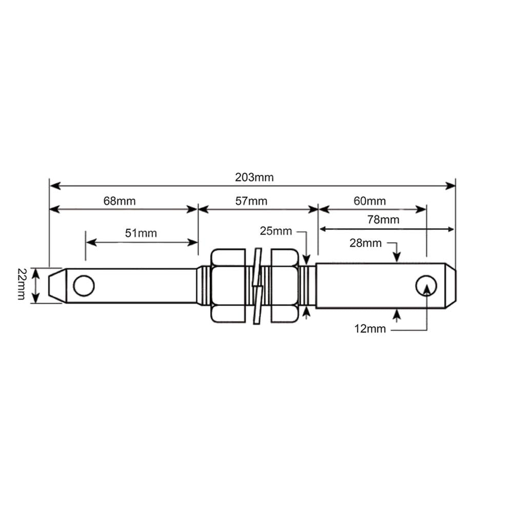 S.205 Lower Link Implement Pin - Dual (Fits CAT. 1/2)