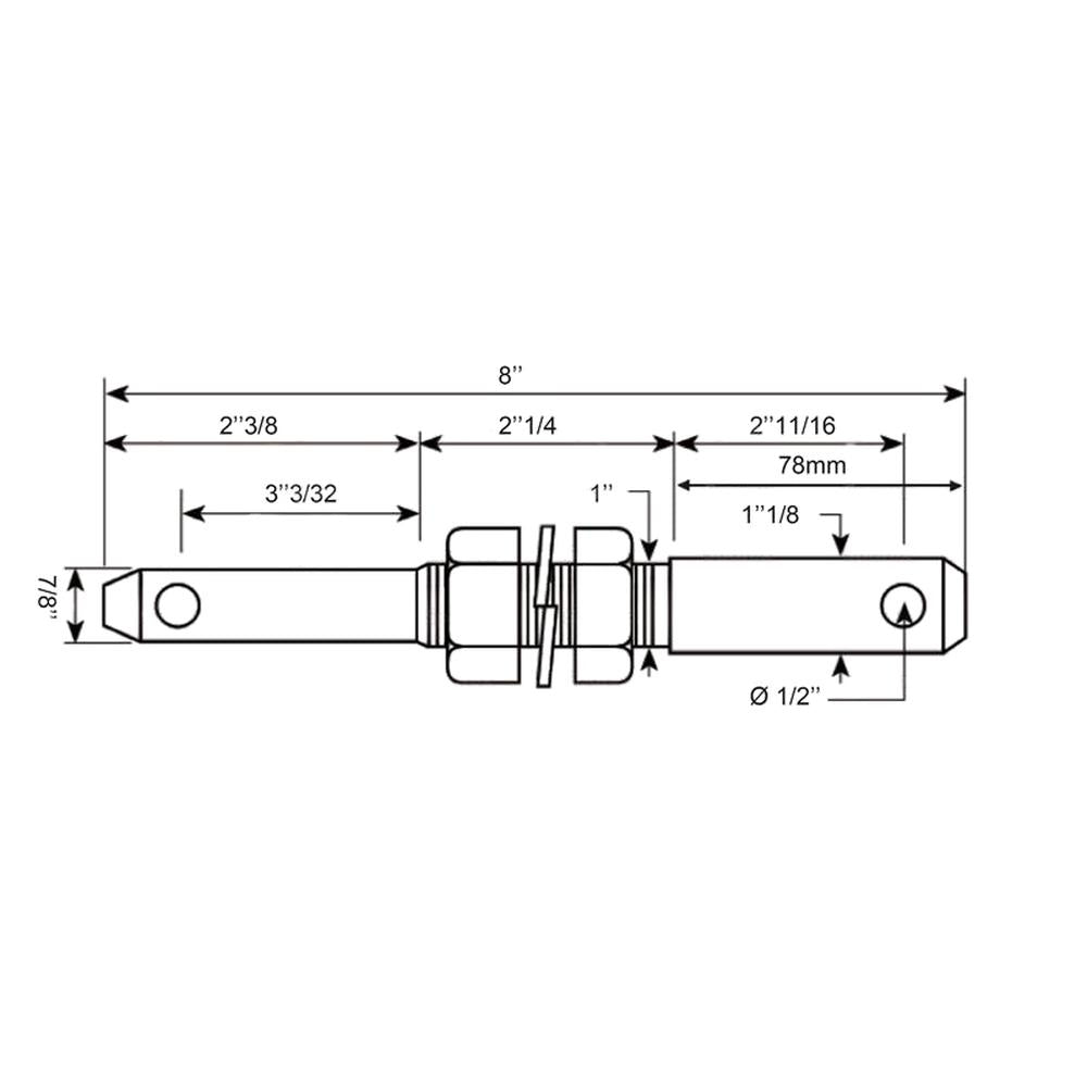 S.205 Lower Link Implement Pin - Dual (Fits CAT. 1/2)