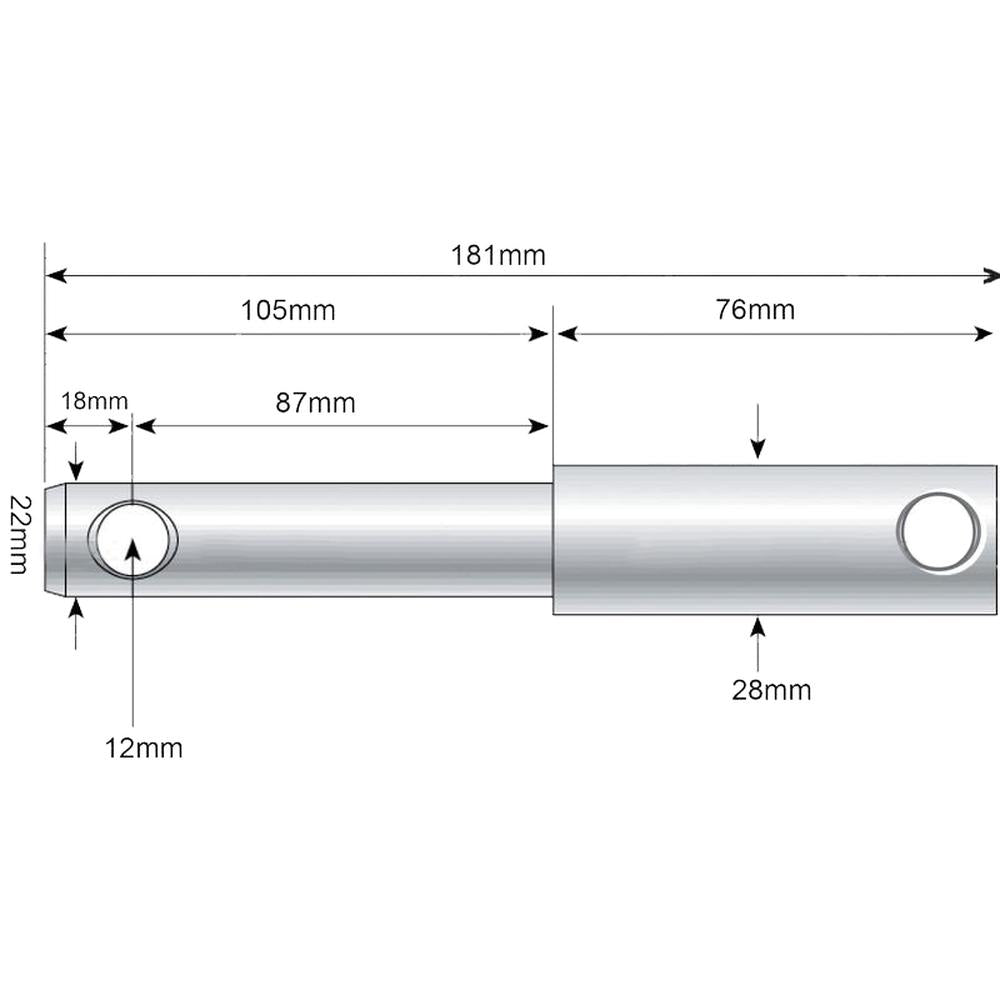 S.210 Lower Link Weld On Implement Mounting Pin (Fits CAT. 1/2)