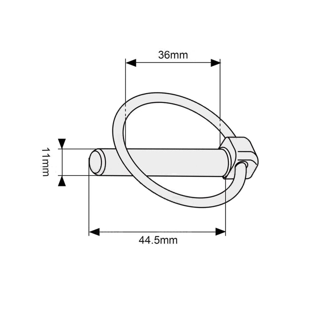 S.30 Round Linch Pin, Chain & Bracket Assembly, Pin 11mm Fits Massey Ferguson