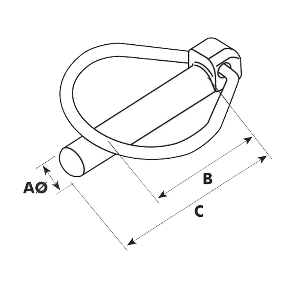 S.33013 Pear Linch Pin, Pin 12mm x 52mm ( ) Fits Massey Ferguson