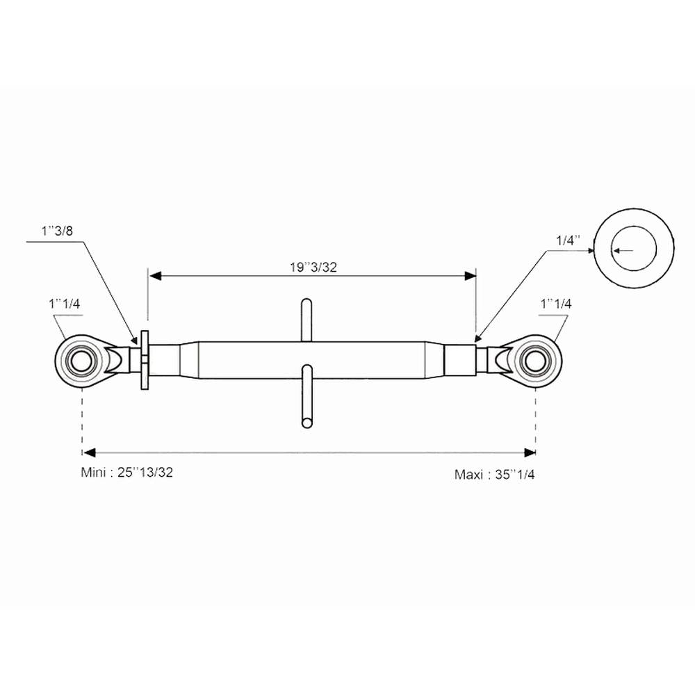 S.4603 Top Link Heavy Duty (Fits CAT.3/3) Ball and Ball, Min mm: 670mm.