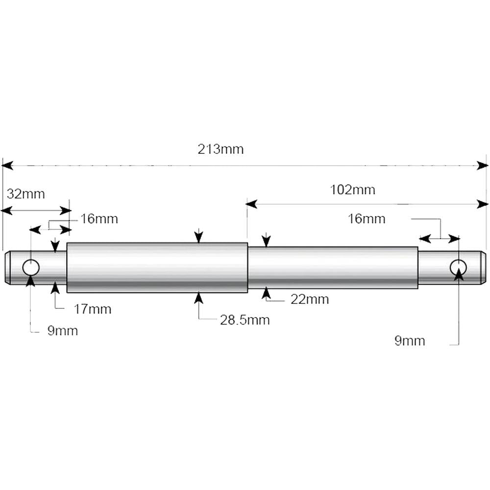 S.5007 Lower Link Implement Pin - Dual (Fits CAT. 1/2)