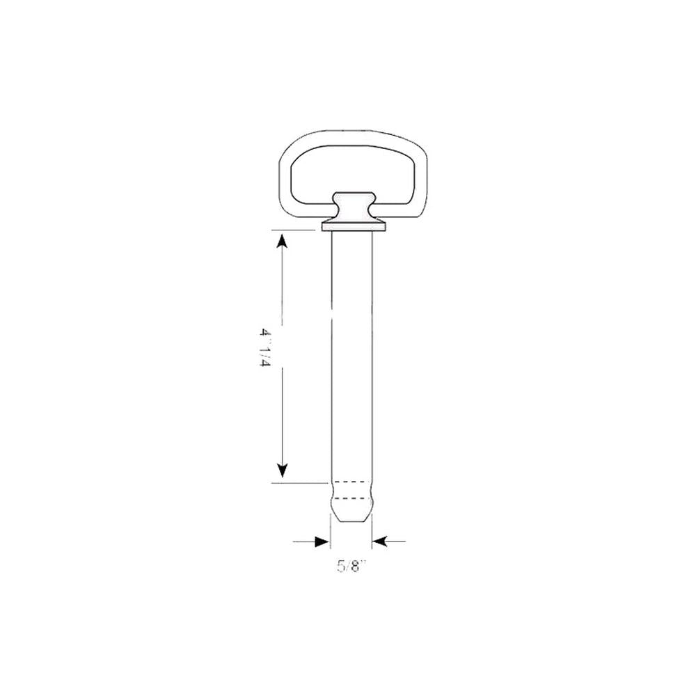 S.52094 Hitch Pin with Grip Clip, Pin Ø5/8'', Working length: 4 1/4''.