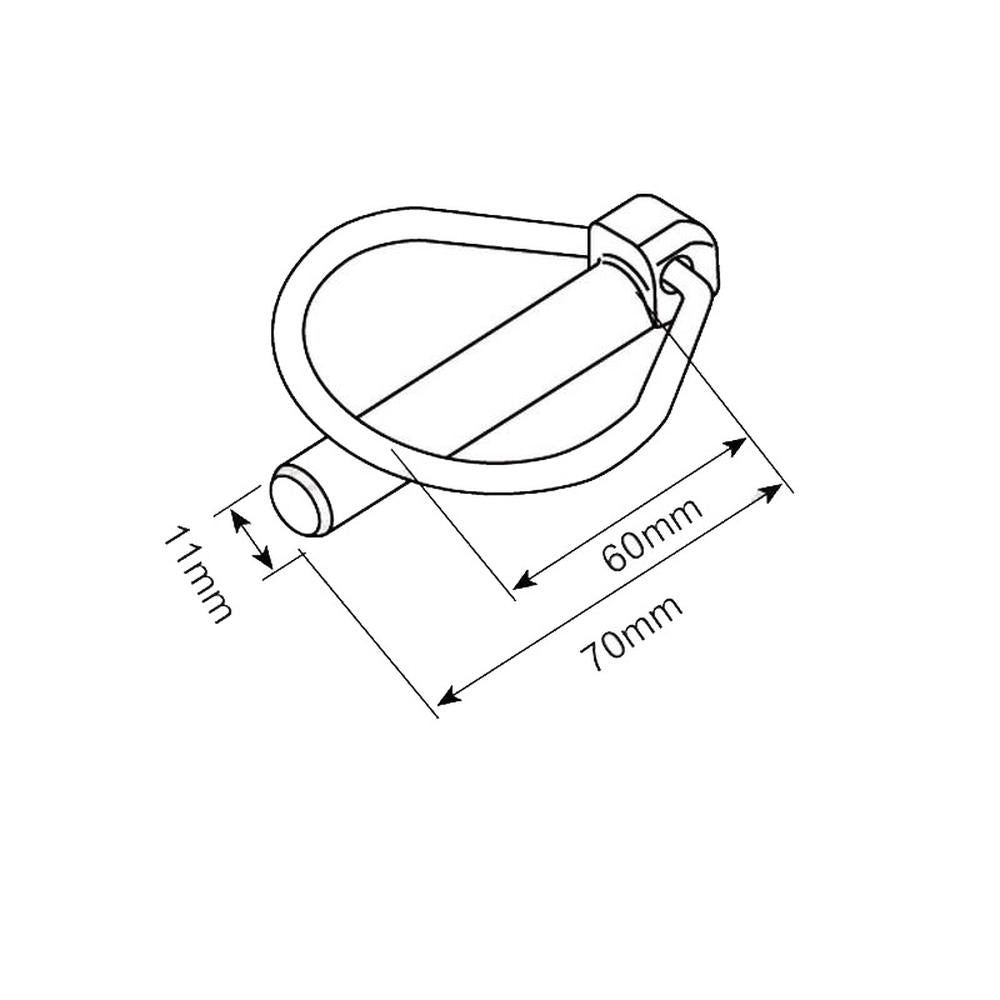 S.8460 Pear Linch Pin, Pin 11mm x 70mm ( ) Fits Vicon