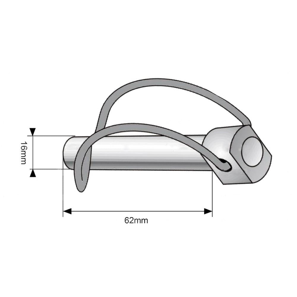 S.8605 Stabalizer Pin, Pin Ø16mm x 62mm ( ) Fits Universal Tractors