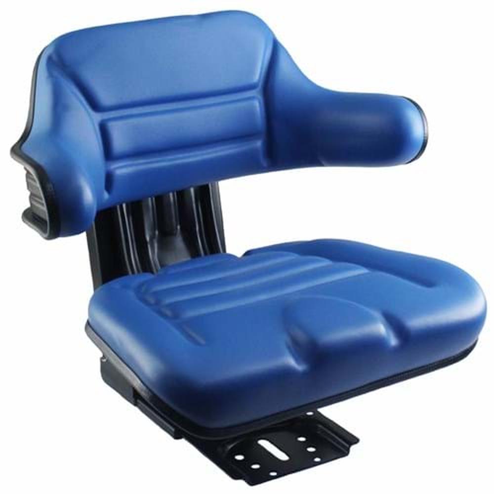 S830686 Wrap-Around Seat, Blue Vinyl w/ Mechanical Suspension Fits Ford