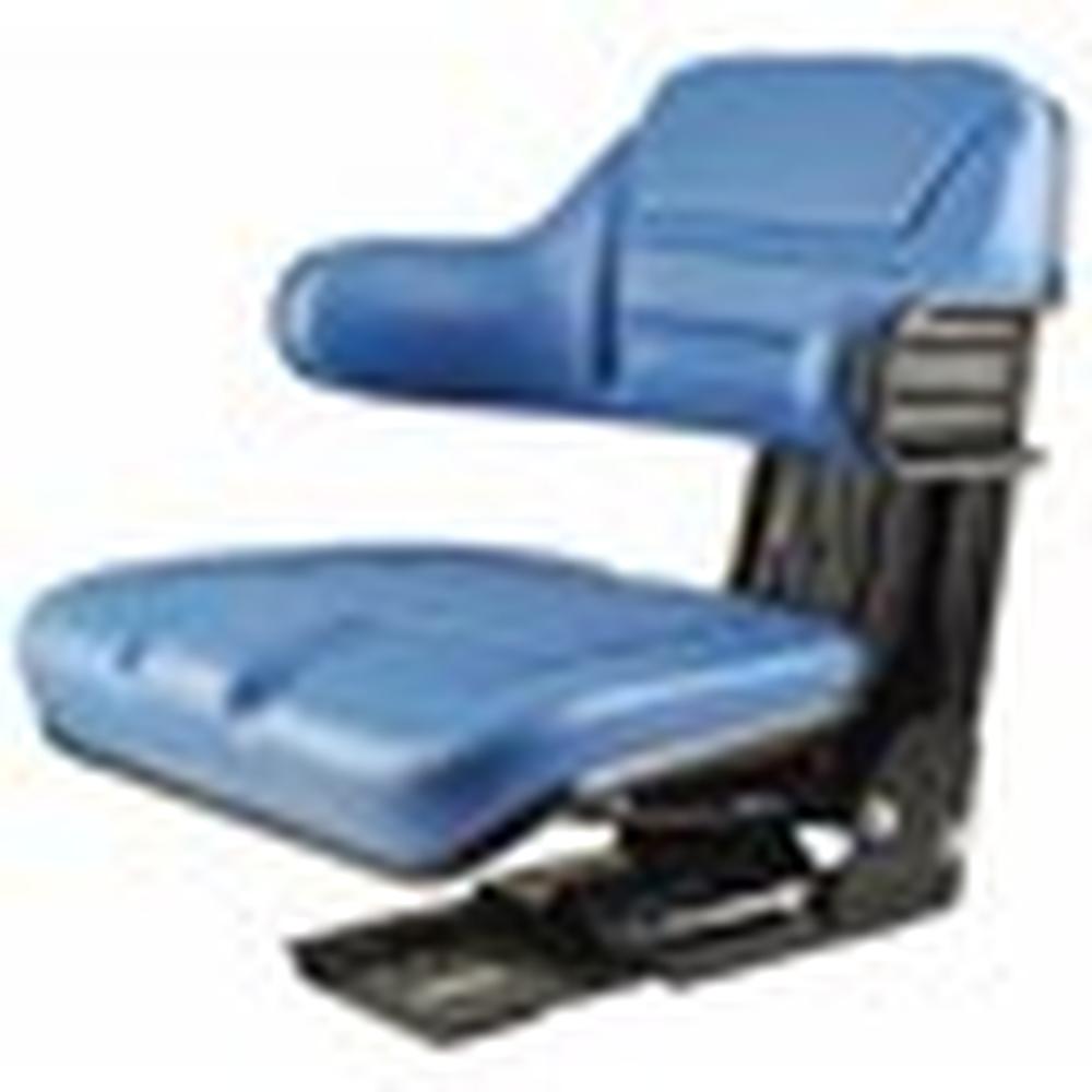 S830686 Wrap-Around Seat, Blue Vinyl w/ Mechanical Suspension Fits New Holland