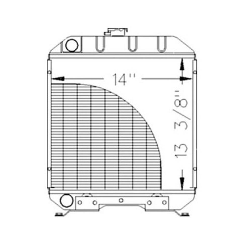 212076 Tractor Radiator, 13-3/8 x 13 x 1-7/8 - Fits Ford/New Holland 1120 +