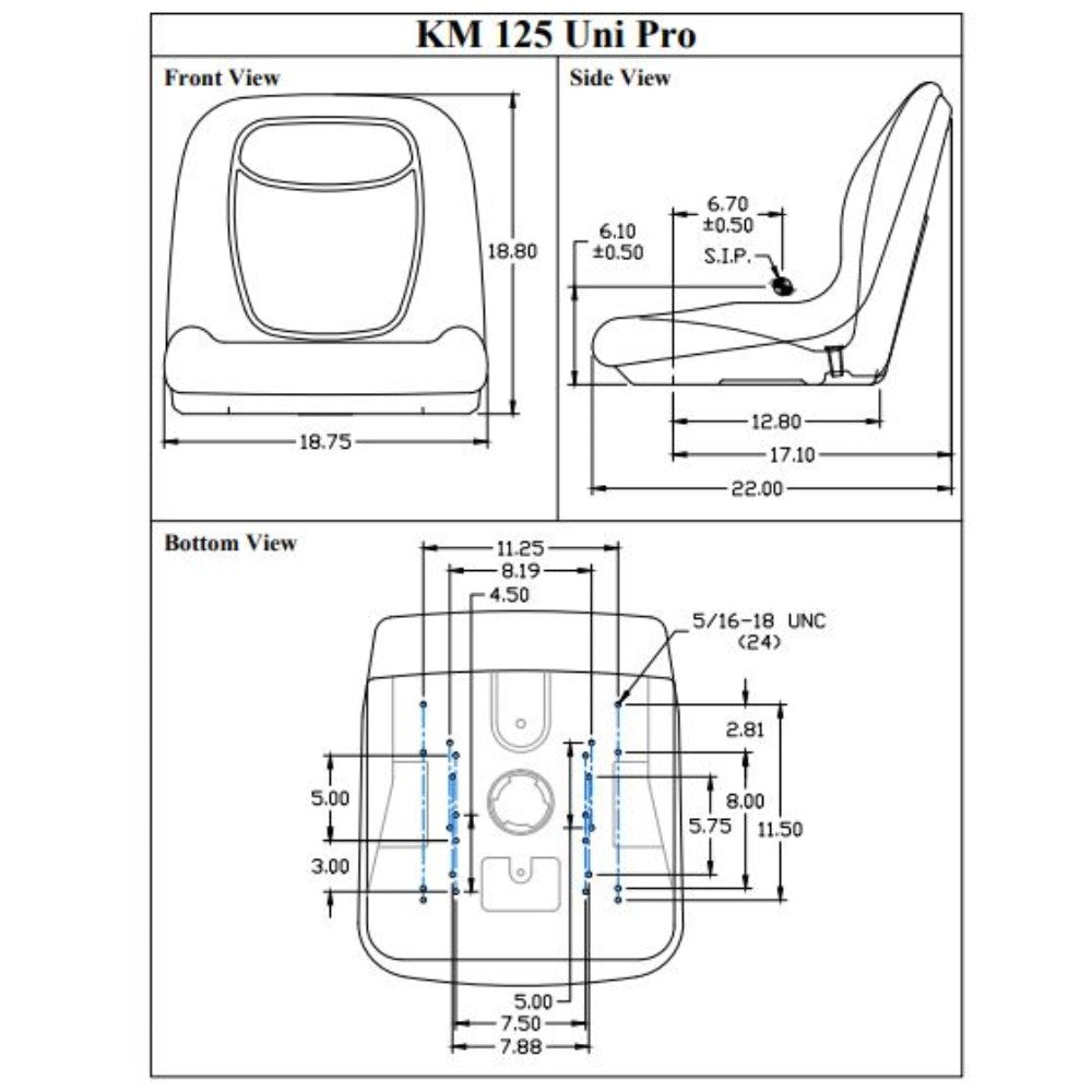 Grey Vinyl Seat Fits Universal Products Replaces 306860K