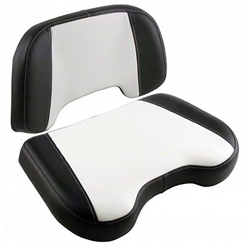 Seat Cushion Set- 2 Piece Vinyl Black/White Fits Allis Chalmers 175 D17 190 D15