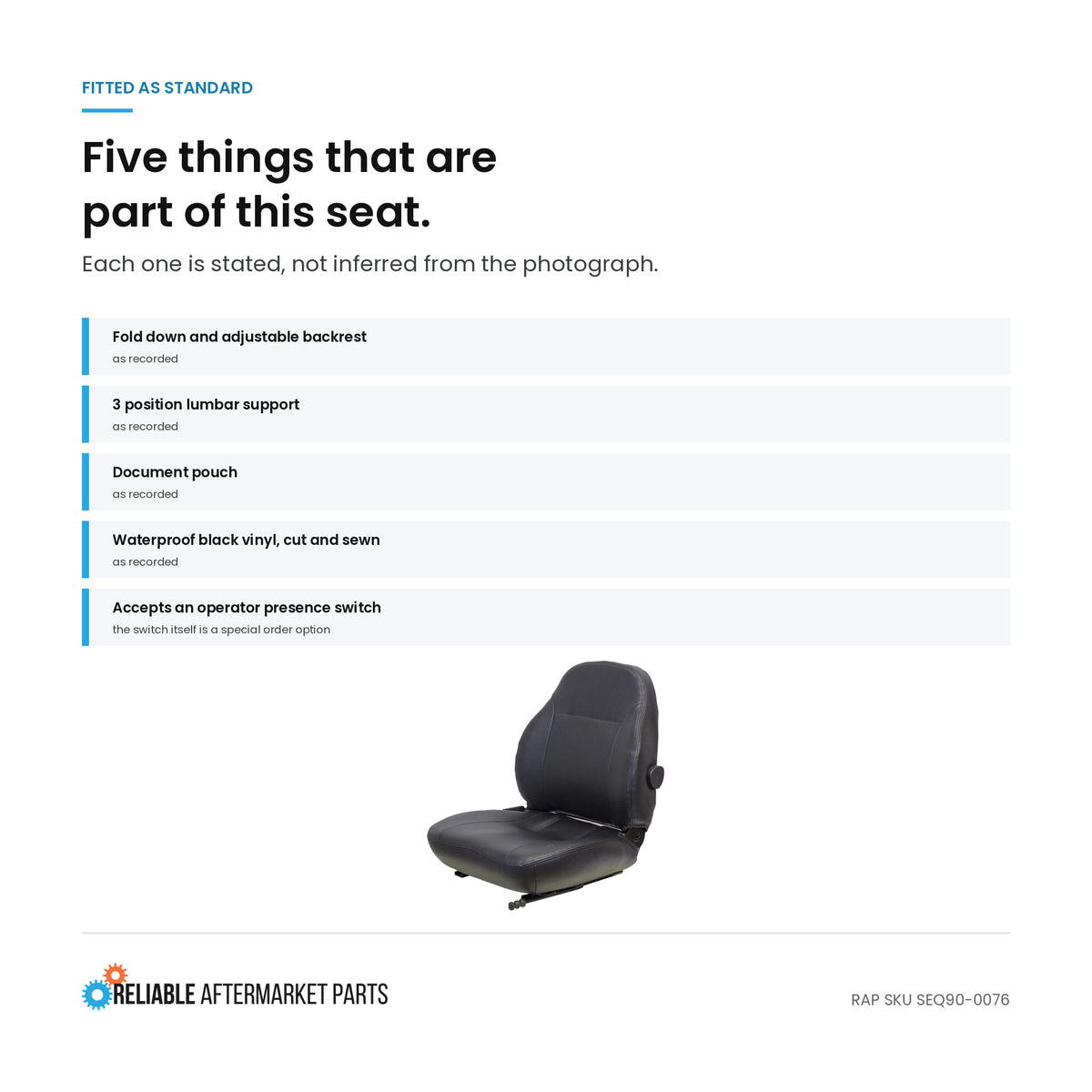 Seat Fits Dixie Chopper Replaces 40100-W