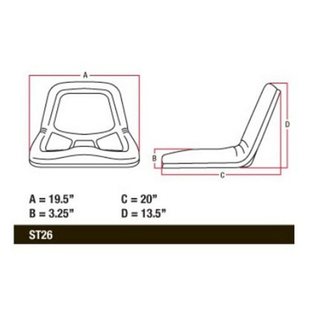 CS126-1V 72100790 Flip Style Seat Fits Ford/New Holland Tractor 1920 2120