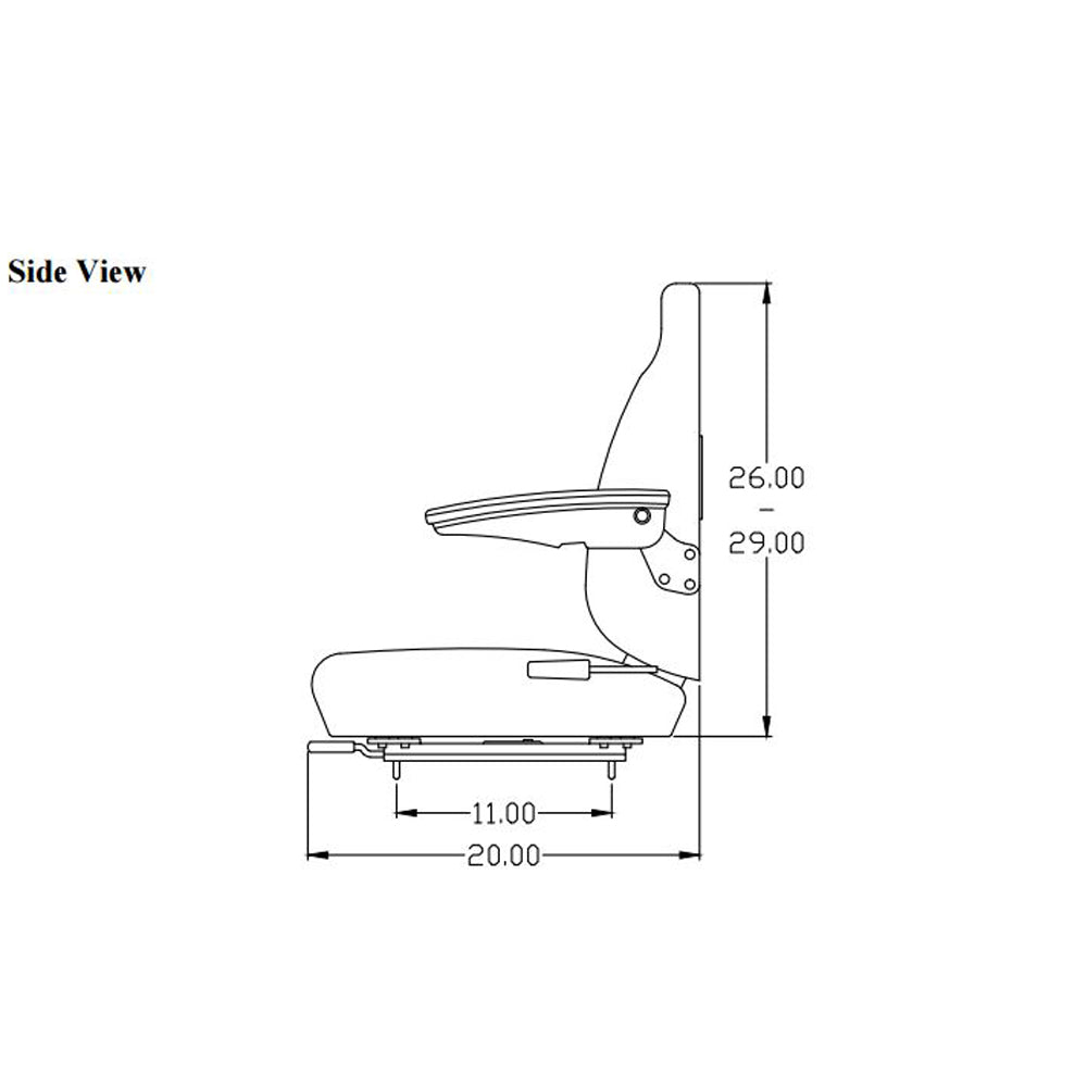 Black Cordura Fabric Seat Assembly Fits Komatsu Replaces SEQ90-0168