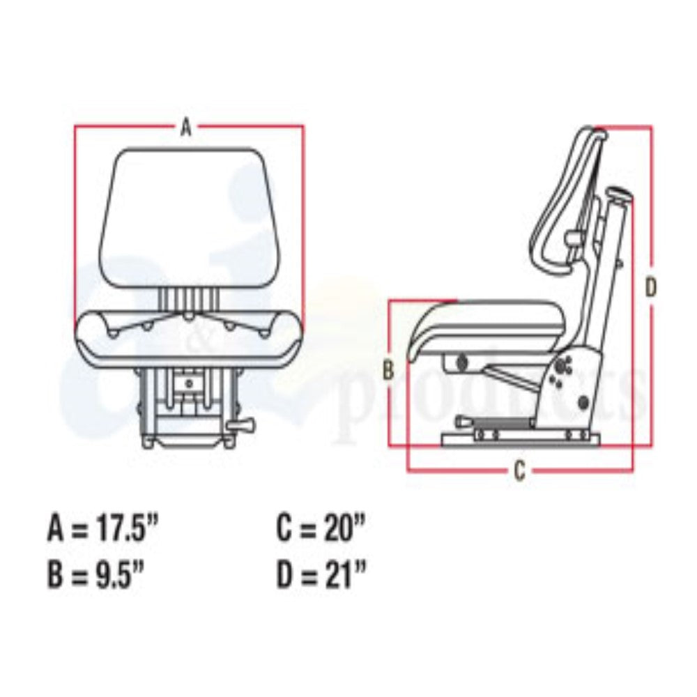 Yellow Universal Trapezoid Seat Fits Allis Chalmers Replaces T333YL